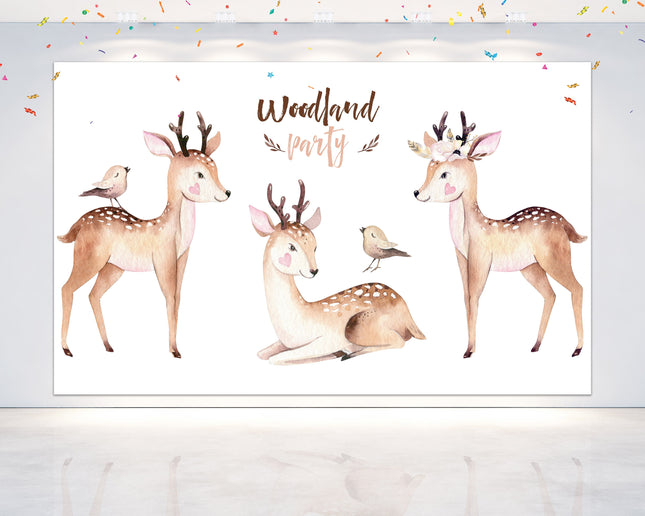 Deer Baby Shower and Birthday Backdrop