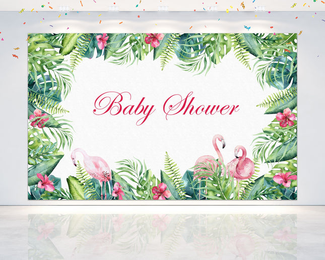 Flamingo Baby Shower Backdrop