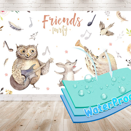 Owl Woodland Baby Shower and Birthday Backdrop 5x3 FT