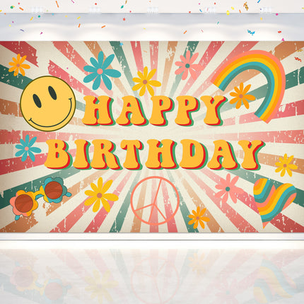 Groovy Birthday Backdrop