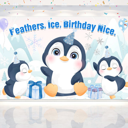 Penguin Birthday Backdrop