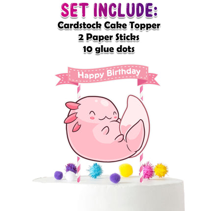 Cute Axolotl Birthday Cake Topper – Add a Splash of Charm to Your Celebration!
