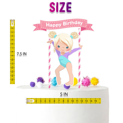 Adorable Gymnastics Birthday Cake Topper – Celebrate with a Leap of Joy