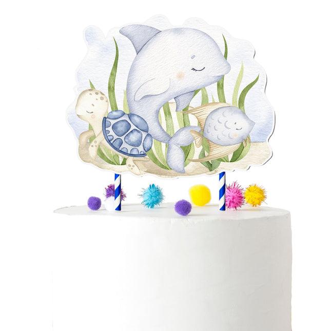 Ocean Explorer - Whimsical Under the Sea Cartoon Cake Topper