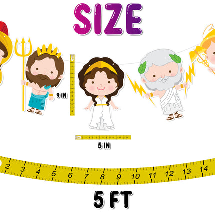 Mythical Greek Gods Cartoon Banner - Educational and Fun Decoration for Kids