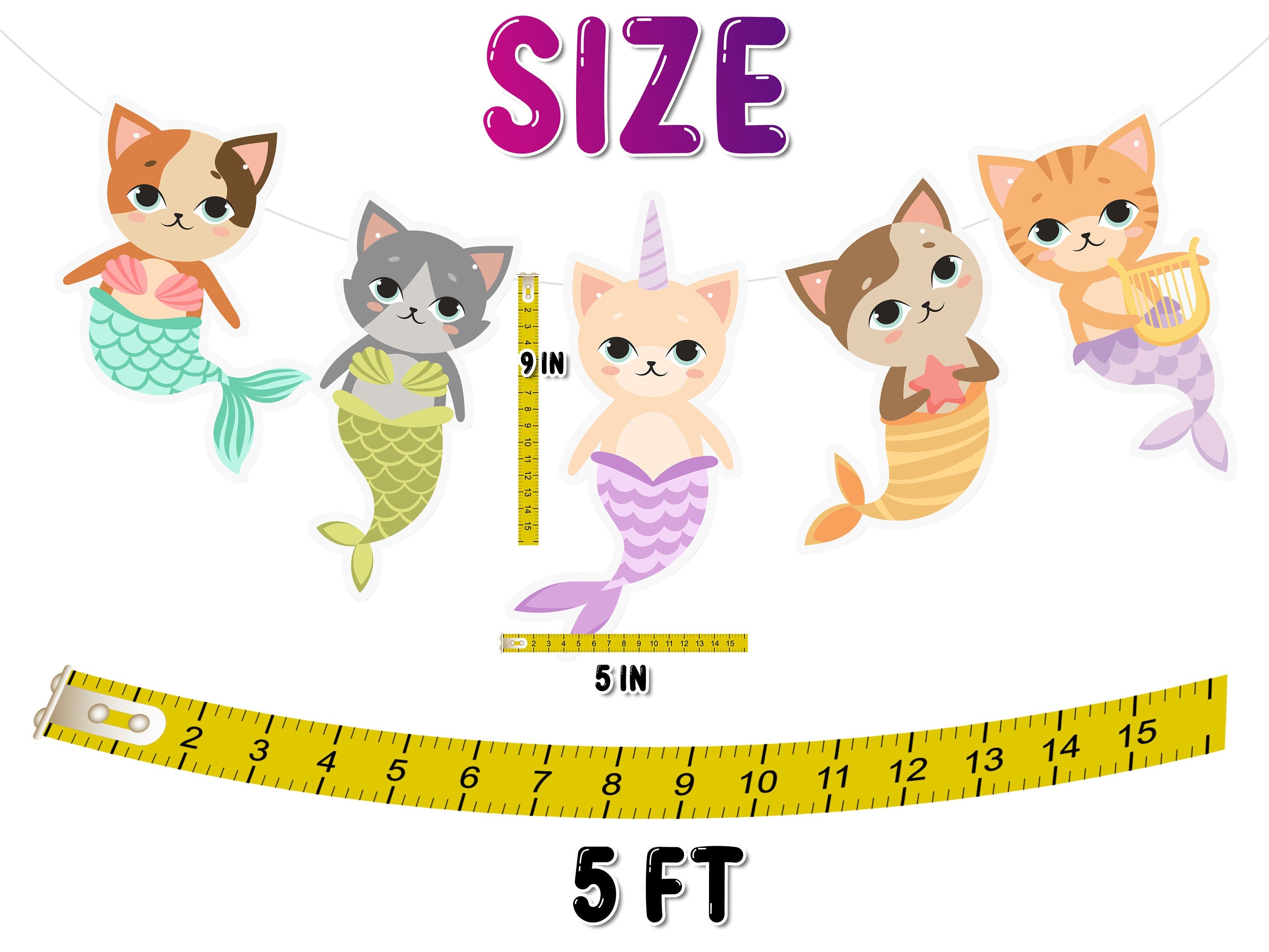 Adorable MerCat Cartoon Banner - Whimsical Under-the-Sea Decor for Kids