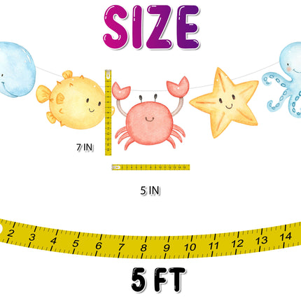 Ocean Friends Cartoon Banner - Playful Sea Creature Decor for Children's Spaces