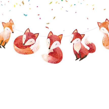 Bohemian Bliss Fox Cartoon Banner - Whimsical Woodland Decor for Nurseries and Playrooms
