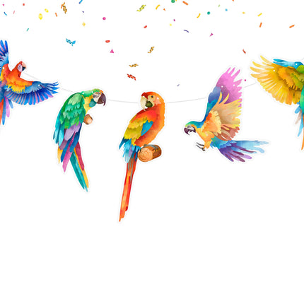 Vibrant Arara Parrot Cartoon Banner - Tropical Bird Decor for Kids' Spaces