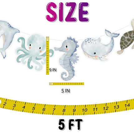 Ocean Adventure Cartoon Banner - Delightful Sea Creature Decor for Kids
