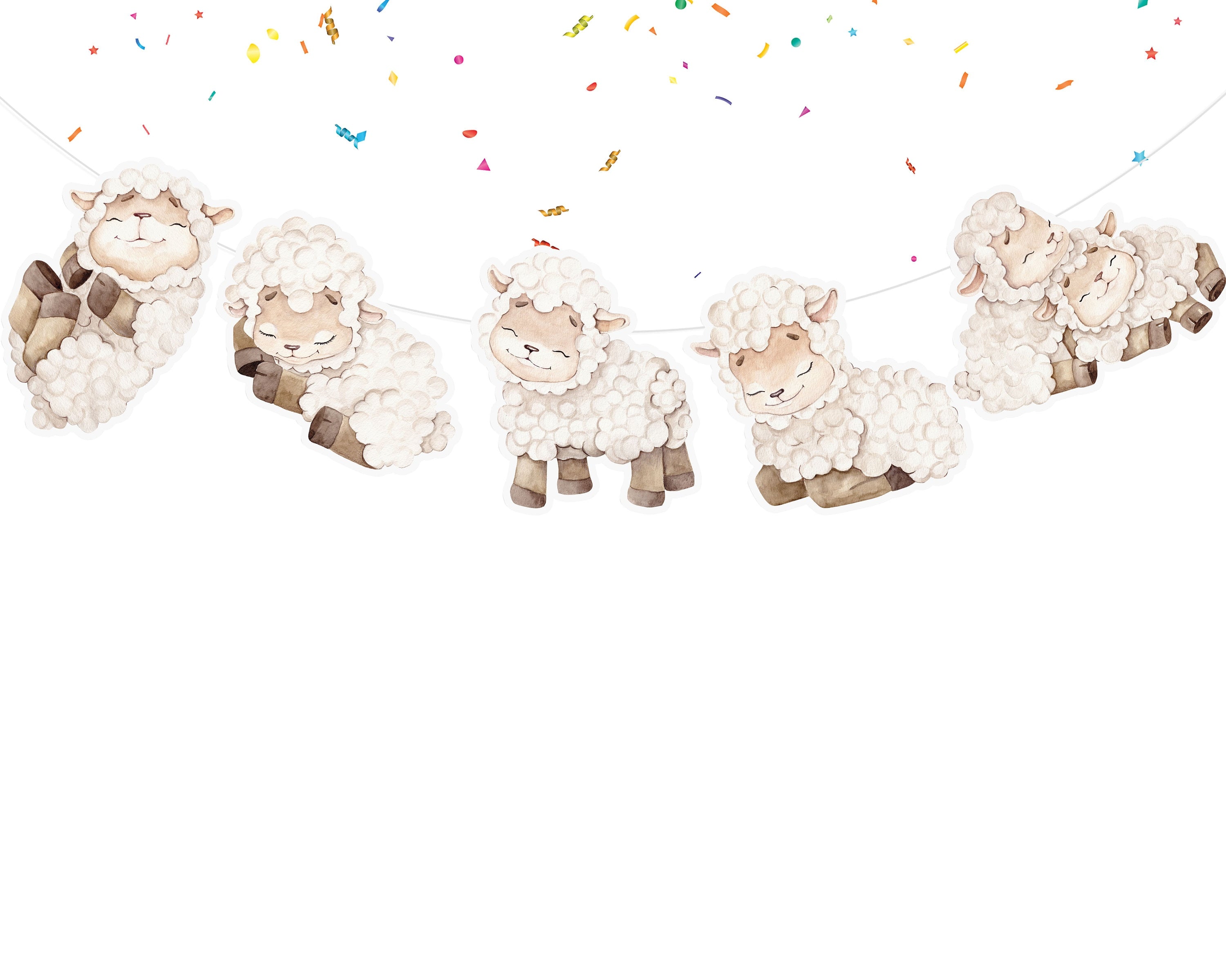 Sleepy Lambs Nursery Banner - Adorable Sheep Cartoon Decor for Children