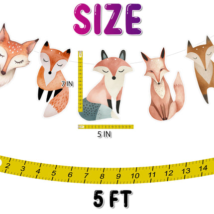 Bohemian Foxes Banner - Whimsical Woodland Decor for Children's Spaces