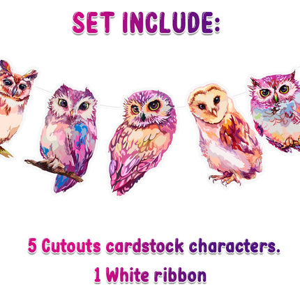 Enchanted Forest Friends - Whimsical Woodland Owl Banner Set
