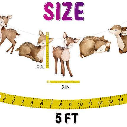 Whispering Fawns - Charming Deer Cartoon Banner for Nursery and Home Decor