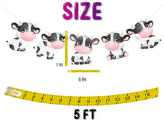 Moo-tiful Moments" - Adorable Cow Cartoon Banner for Kids' Rooms and Parties