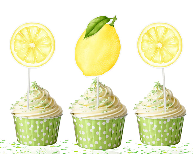 Zesty Lemon Cupcake Toppers - Freshly Squeezed Charm for Your Desserts