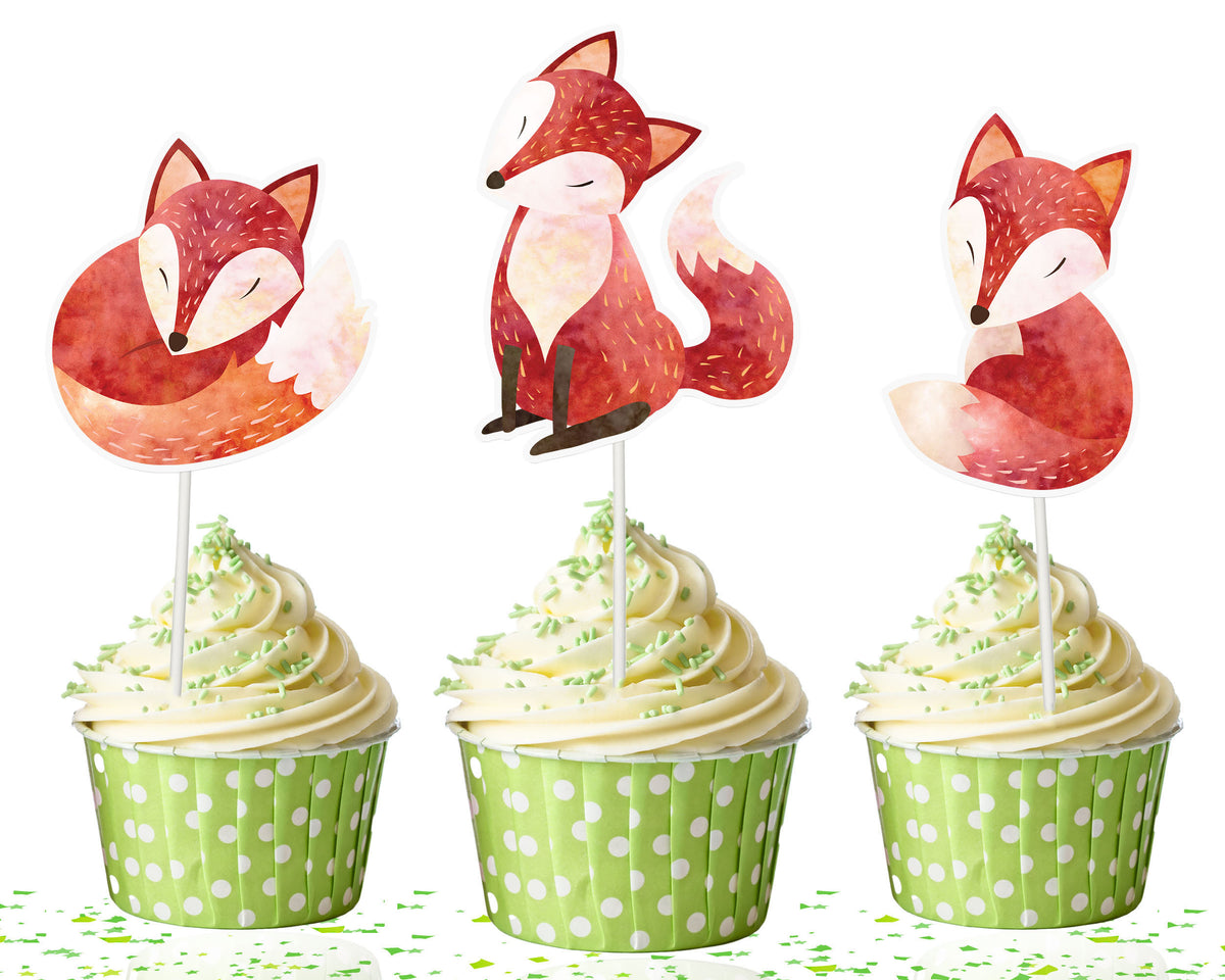 Foxy Fun Cupcake Toppers - Woodland Charm for Your Sweet Treat