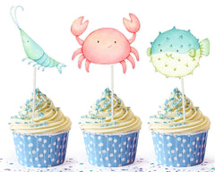 Dive Into Delight with "Under the Sea" Cupcake Toppers - Ocean Adventure for Every Bite