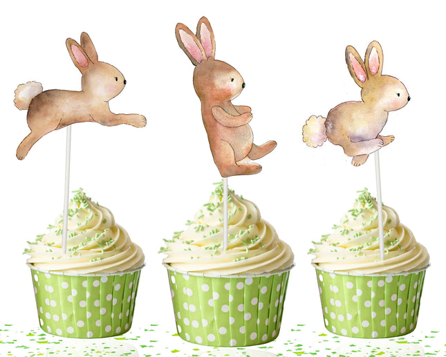 Playful Bunny Cupcake Toppers for Delightful Dessert Decoration