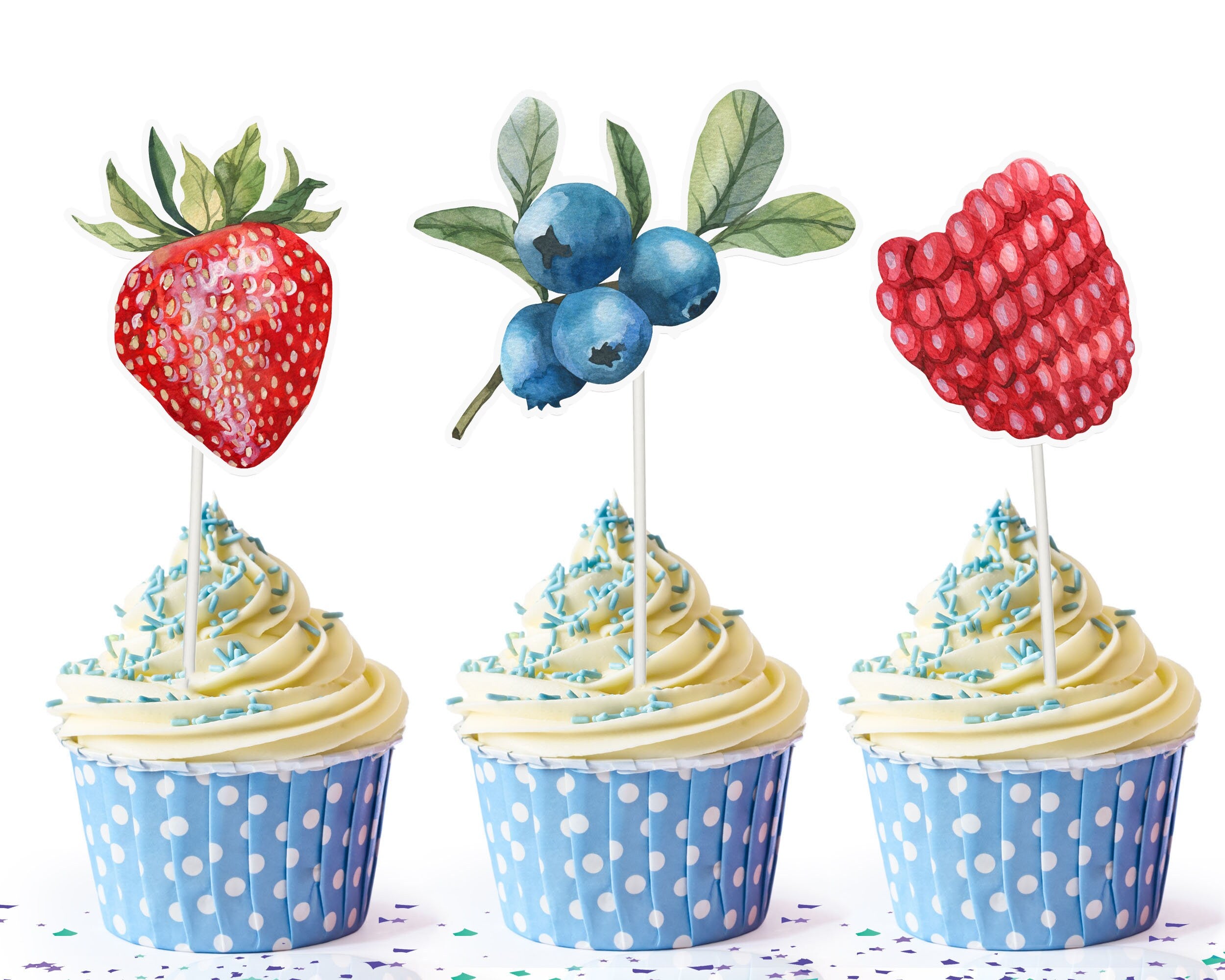 Berry Delight Cupcake Toppers