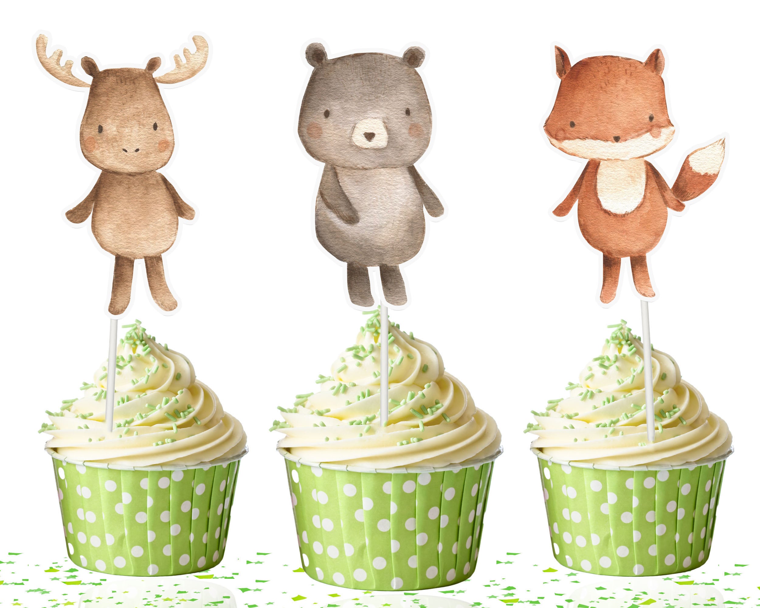 Enchanted Forest Woodland Cupcake Toppers