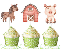 Charming Farmyard Friends Cupcake Toppers
