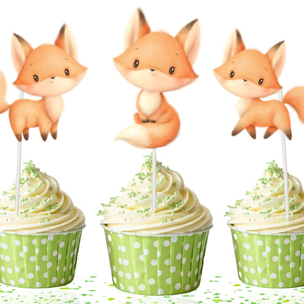 Charming Fox Cupcake Toppers - Bring a Dash of Woodland Wonder to Your Party!
