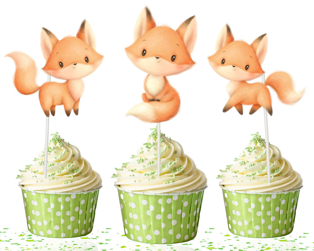 Charming Fox Cupcake Toppers - Bring a Dash of Woodland Wonder to Your Party!