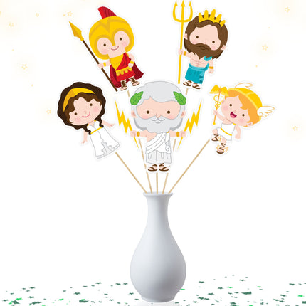 Divine Greek Gods Centerpieces - Set of 5 Mythological Figures for Themed Parties and Educational Decor
