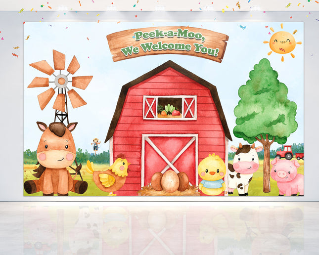 Farm Baby Shower and Birthday Backdrop
