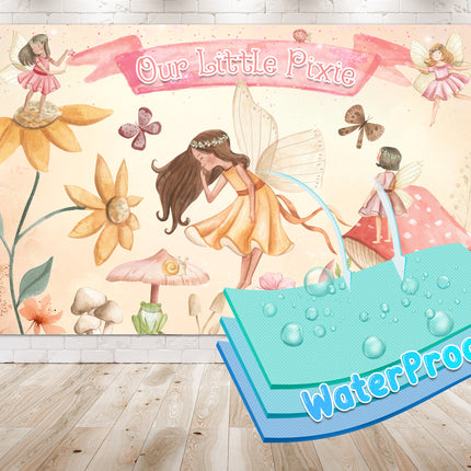 "Whimsical Fairy Garden" Baby Shower Backdrop 5x3 FT - Magical Moments Await!