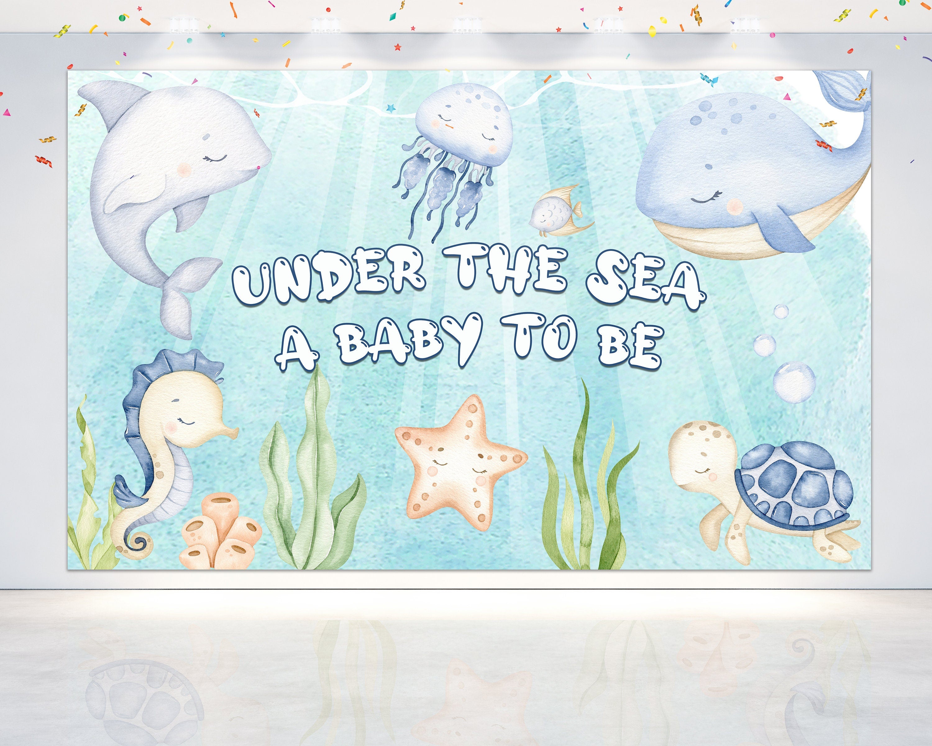 "Under the Sea Baby Shower" Backdrop