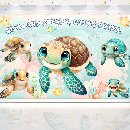 Adorable Turtle Baby Shower Backdrop