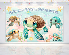 Adorable Turtle Baby Shower Backdrop