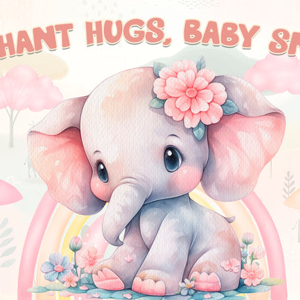 Adorable Elephant Baby Shower Backdrop 5x3 FT - Cute and Charming Baby Shower Decorations