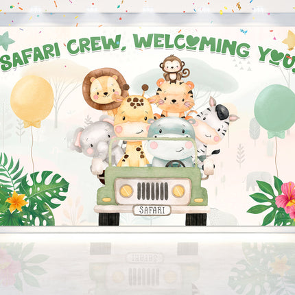 Jungle Safari Crew Baby Shower Backdrop