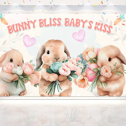 Sweet Bunny Bliss Baby Shower Backdrop