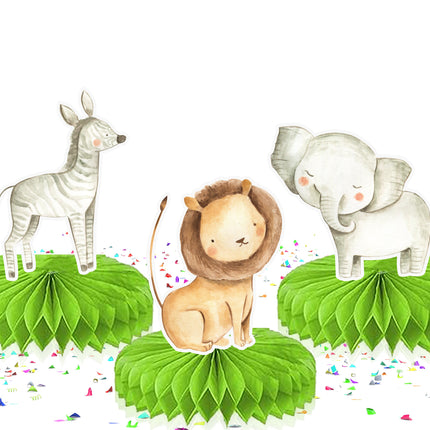 Joyful Jungle Animals Honeycomb Party Decorations