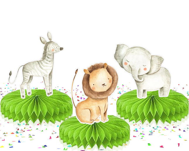 Joyful Jungle Animals Honeycomb Party Decorations