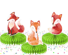 Enchanting Fox Honeycomb Party Decorations - Set 