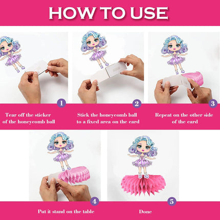 Adorable 5-Piece Doll-Themed Honeycomb Decoration Set for Parties