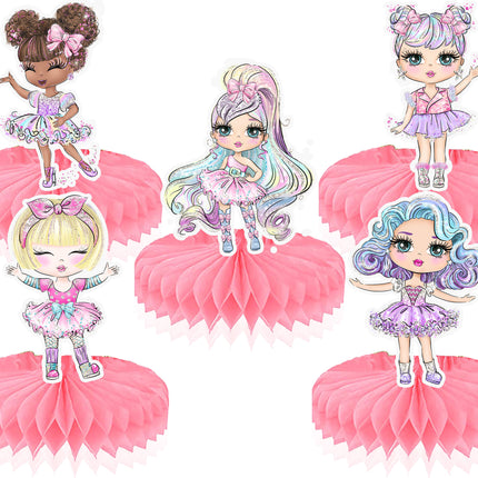 Adorable 5-Piece Doll-Themed Honeycomb Decoration Set for Parties