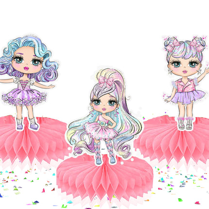 Adorable 5-Piece Doll-Themed Honeycomb Decoration Set for Parties