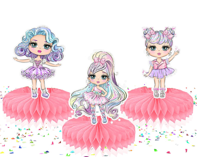 Adorable 5-Piece Doll-Themed Honeycomb Decoration Set for Parties