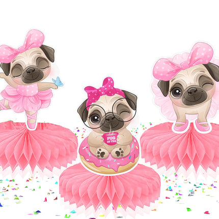 Paw-fect Pug Honeycomb Decorations 
