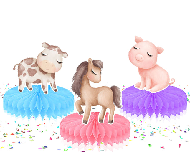 Boho Farm Animal Honeycomb Decorations