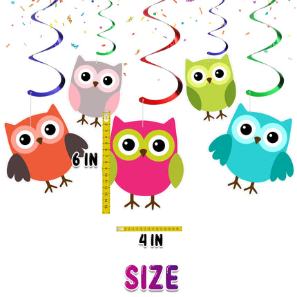Enchanted Woodland Owl Swirls - 10pcs Whimsical Party Decorations Set