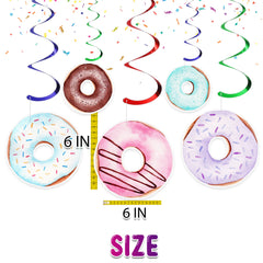 Delectable Donut Party Swirl Decorations - Sweet Hanging Cutouts for Dessert-Themed Celebrations
