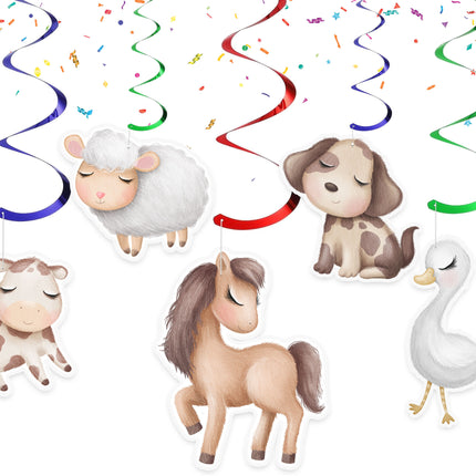 Rustic Boho Farm Animal Swirl Decorations