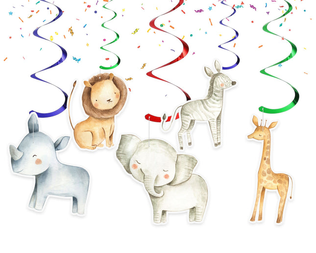 Safari Adventure Jungle Animal Swirl Decorations